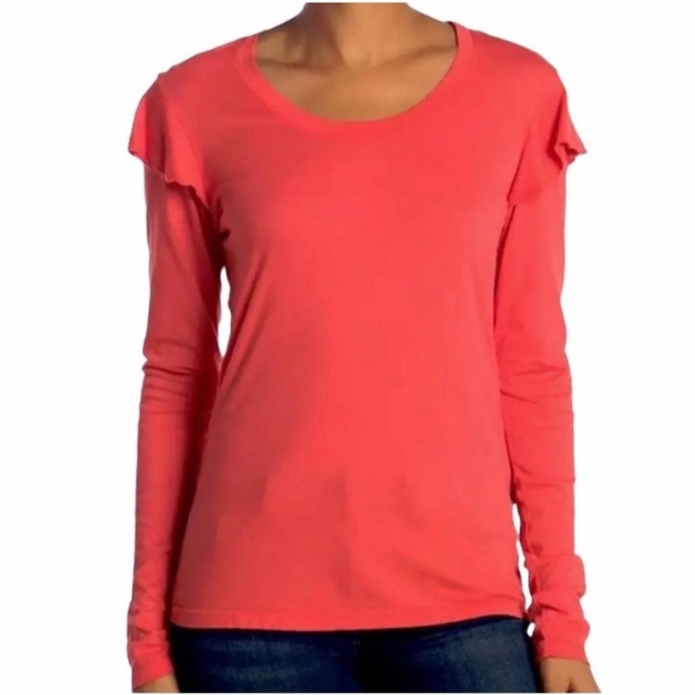 Sundry Ruffle Long Sleeve Shirt Size/Medium